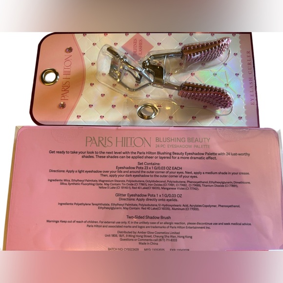Paris Hilton Pink Eyelash Curler and 24 Piece Eyeshadow Palette Set NWT - Picture 4 of 7